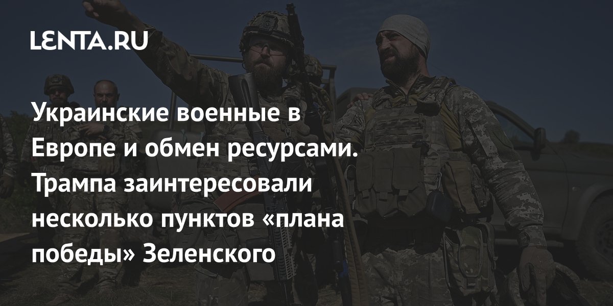 Украинские военные в Европе и обмен ресурсами. Трампа заинтересовали несколько пунктов «плана победы» Зеленского