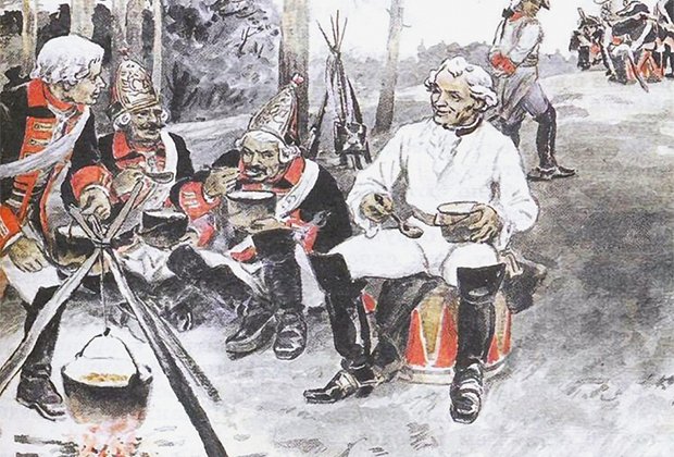 «Суворов с солдатами на привале», неизвестный художник