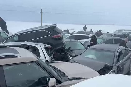 Массовое ДТП в Казахстане попало на видео