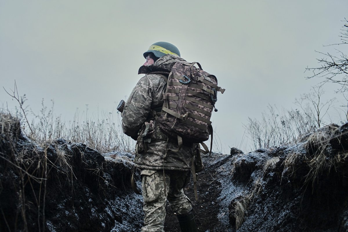 Военнослужащие 68-й егерской бригады Вооруженных сил Украины на позициях под Часовым Яром, 27 декабря 2024 года