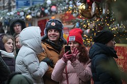 Иностранные туристы в Москве.