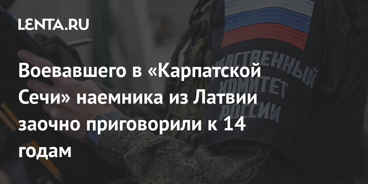 Воевавшего в «Карпатской Сечи» наемника из Латвии заочно приговорили к 14 годам