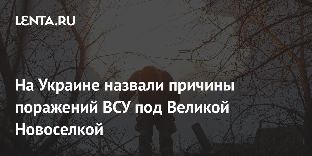 На Украине назвали причины поражений ВСУ под Великой Новоселкой