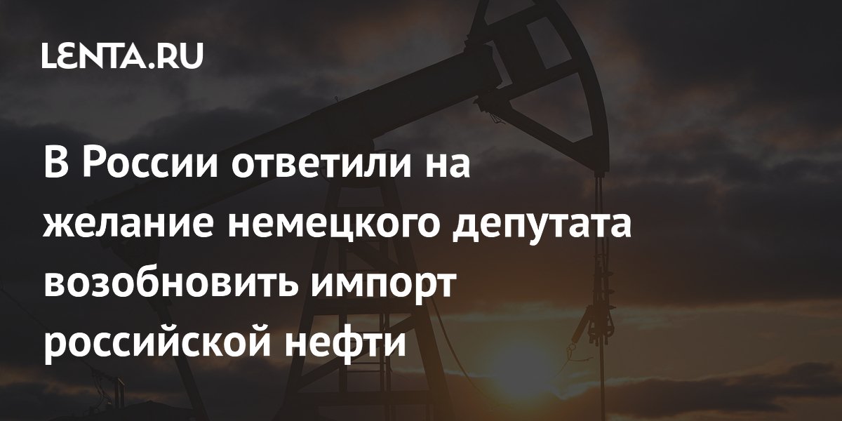 В России ответили на желание немецкого депутата возобновить импорт российской нефти