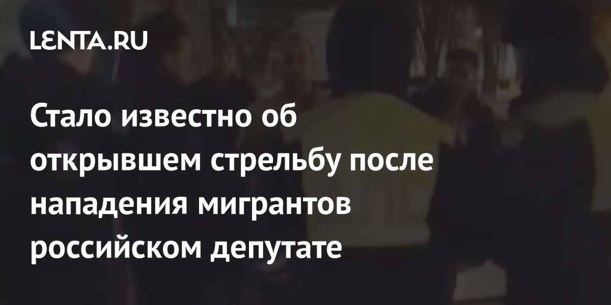 Стало известно об открывшем стрельбу после нападения мигрантов российском депутате