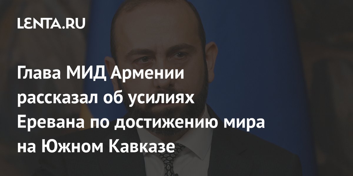 Глава МИД Армении рассказал об усилиях Еревана по достижению мира на Южном Кавказе