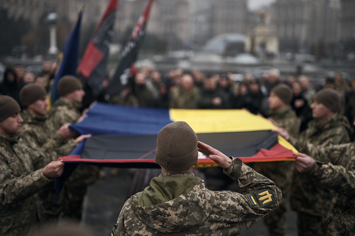 Похороны военнослужащего Вооруженных сил Украины Павла Ведыбиды, Киев, 30 ноября 2024 года