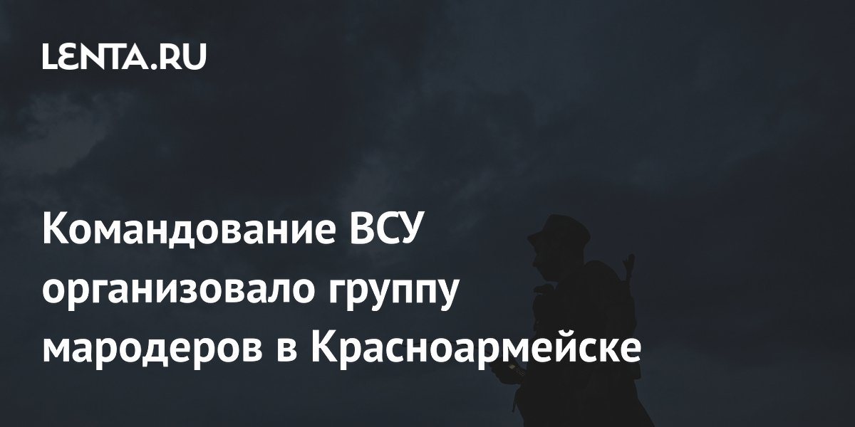 Командование ВСУ организовало группу мародеров в Красноармейске