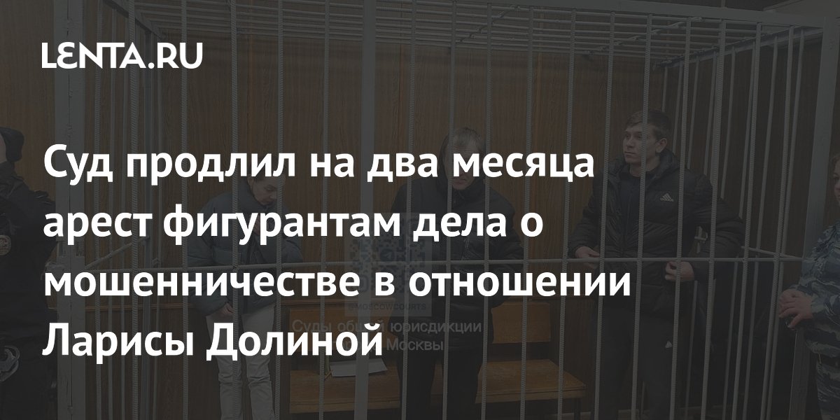 Суд продлил на два месяца арест фигурантам дела о мошенничестве в отношении Ларисы Долиной