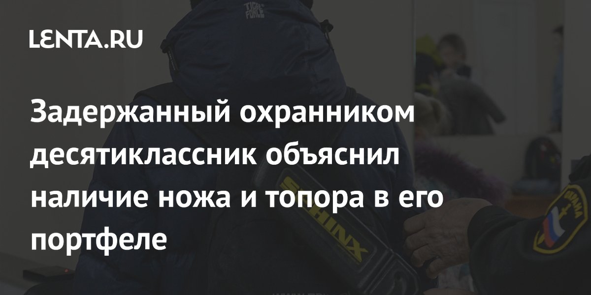 Задержанный охранником десятиклассник объяснил наличие ножа и топора в его портфеле