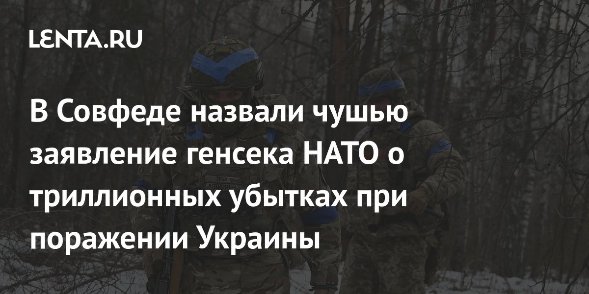 В Совфеде назвали чушью заявление генсека НАТО о триллионных убытках при поражении Украины