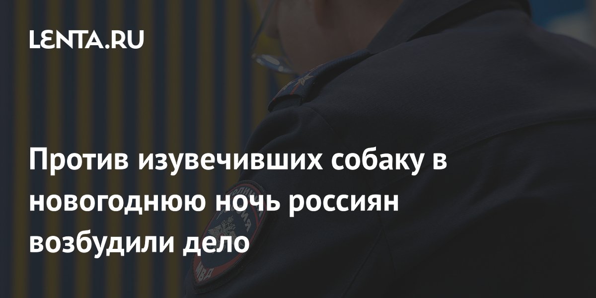 Против изувечивших собаку в новогоднюю ночь россиян возбудили дело