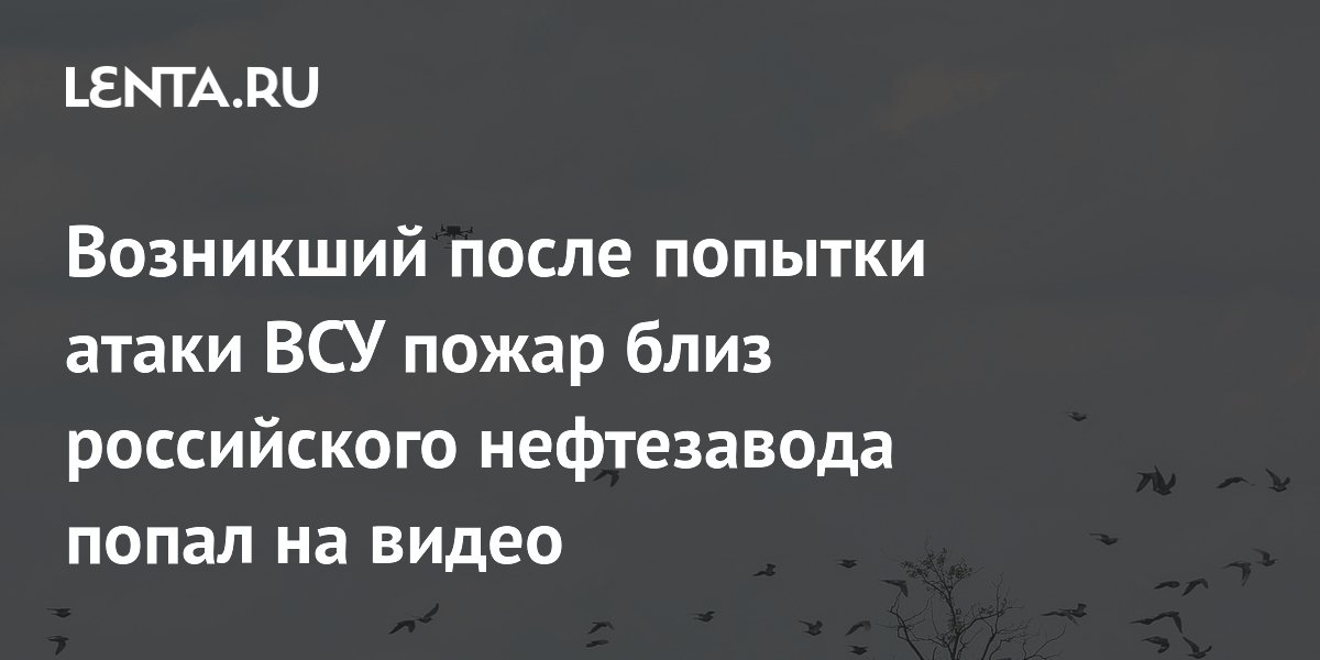 Возникший после попытки атаки ВСУ пожар близ российского нефтезавода попал на видео