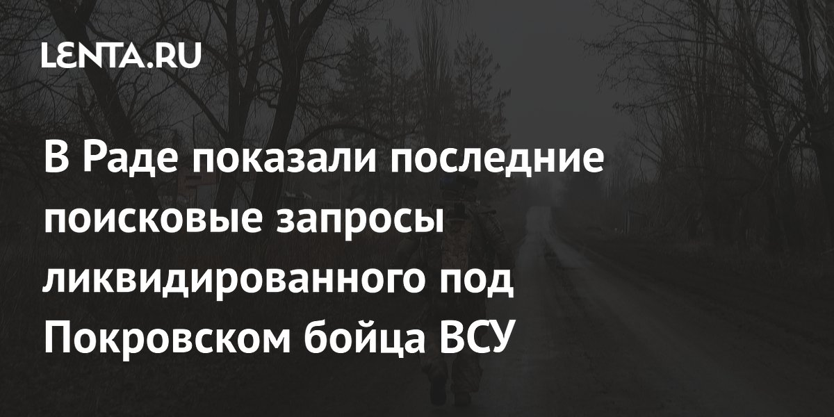 В Раде показали последние поисковые запросы ликвидированного под Покровском бойца ВСУ