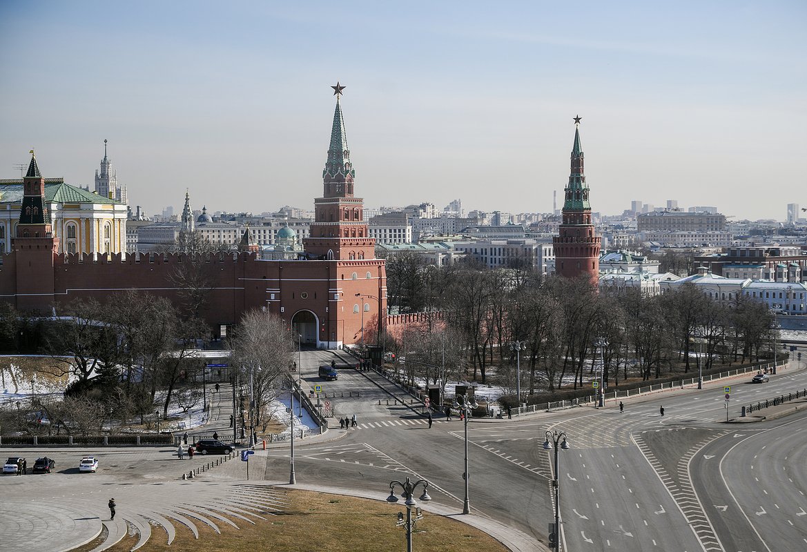 Боровицкая площадь и Московский Кремль, Москва, Россия, 27 февраля 2025 года