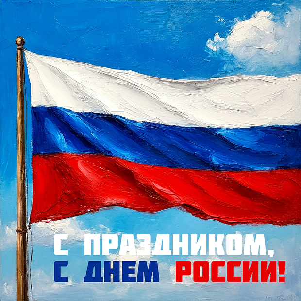 Патриотическая открытка на День России