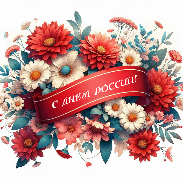 Картинка с поздравлением на День России
