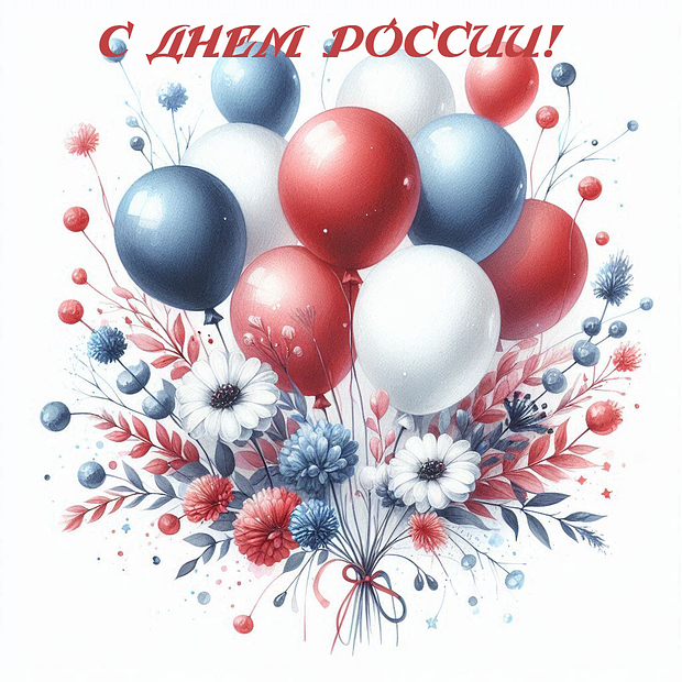 Картинка с поздравлением на День России