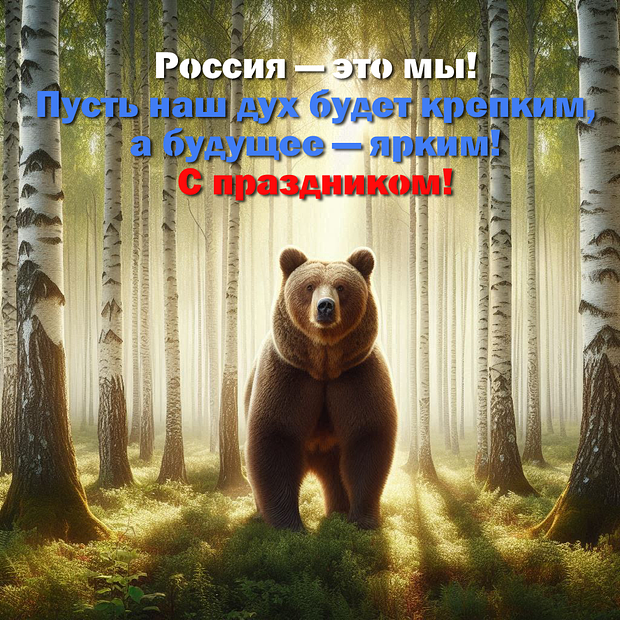 Патриотическая открытка на День России