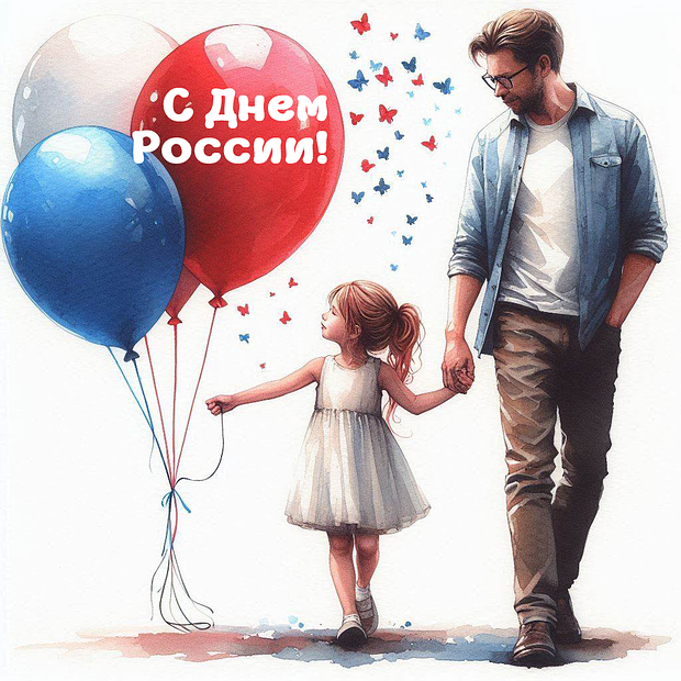 Картинка с поздравлением на День России
