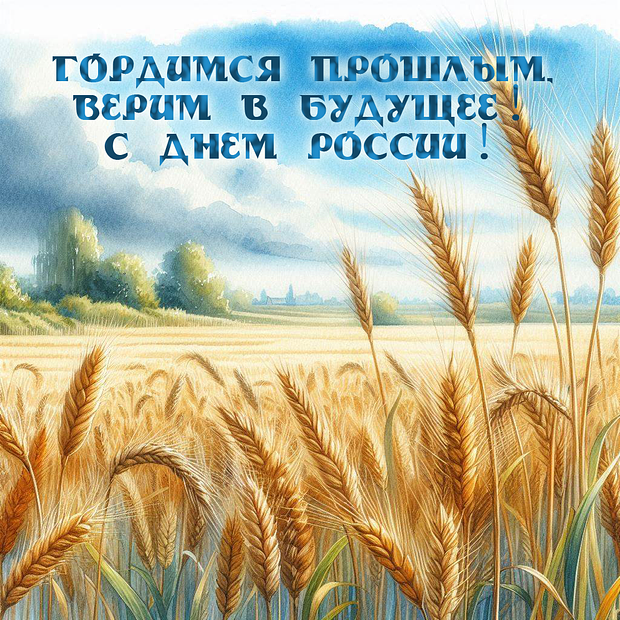 Душевная открытка для поздравления с Днем России