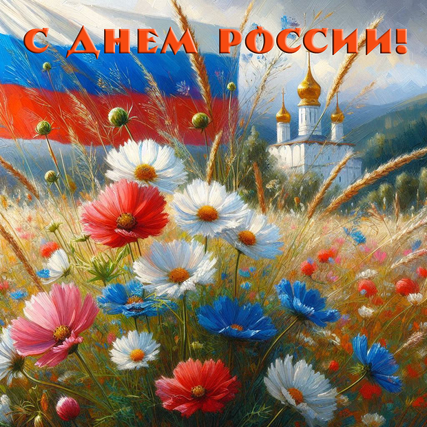 Картинка с поздравлением на День России
