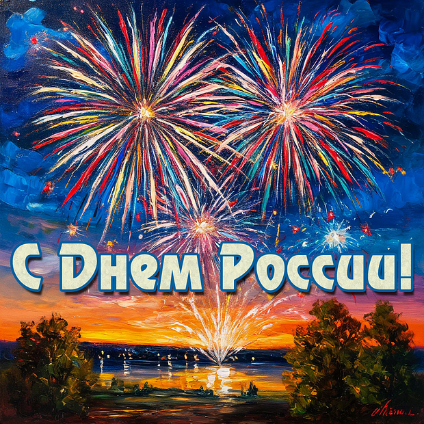 Красивая открытка на День России