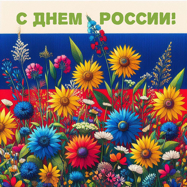 Картинка с поздравлением на День России