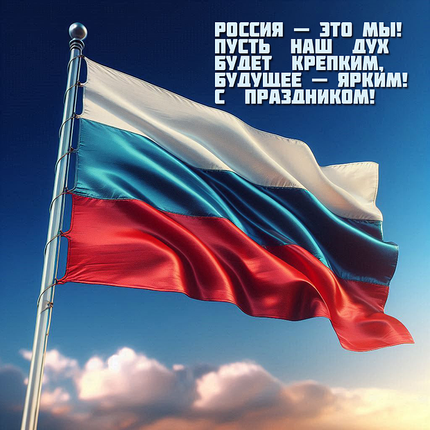 Патриотическая открытка на День России