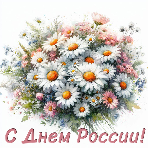 Красивая открытка на День России