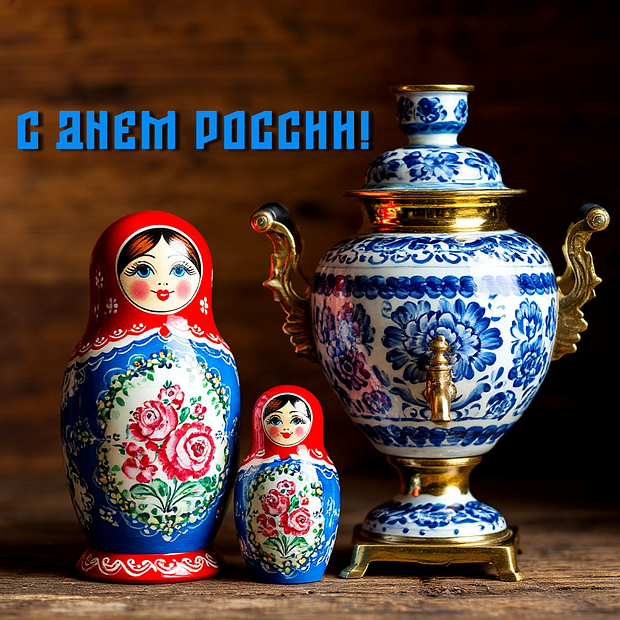 Картинка с поздравлением на День России