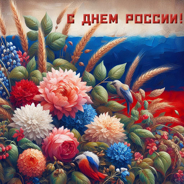 Открытка для близких на День России