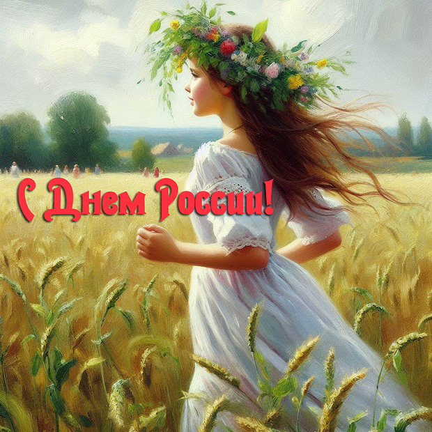 Красивая открытка на День России