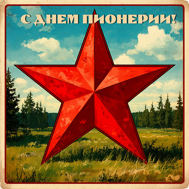 Советская открытка на День пионерии