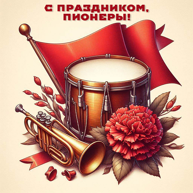 Открытка на День пионерии