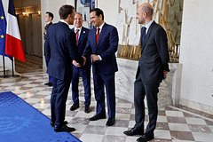 Президент Франции Эммануэль Макрон и госсекретарь США Марко Рубио