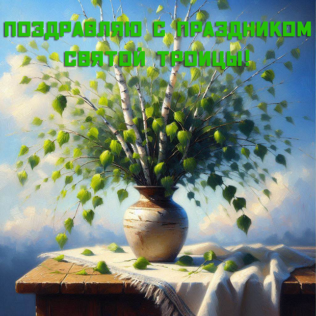 Открытка на Троицу, чтобы отправить близким