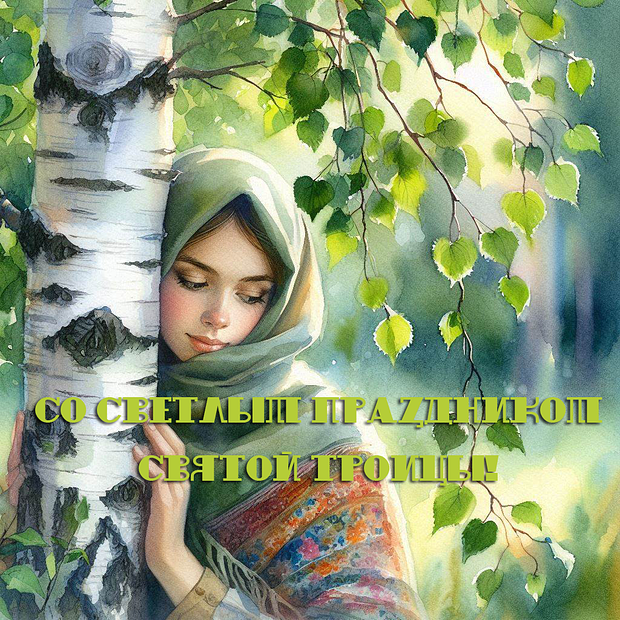 Красивая открытка на день Святой Троицы
