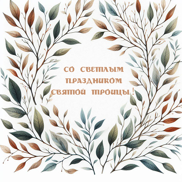 Картинка с поздравлением на Святую Троицу