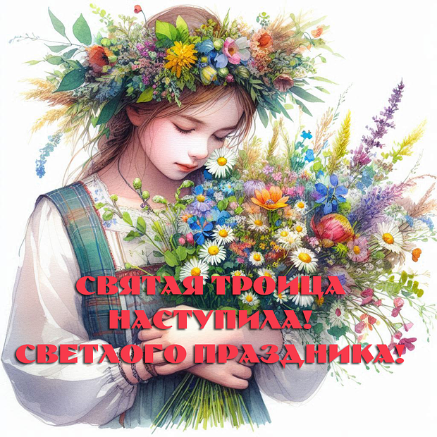 Открытка для близких на Троицу