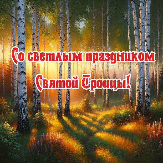Красивая открытка на день Святой Троицы