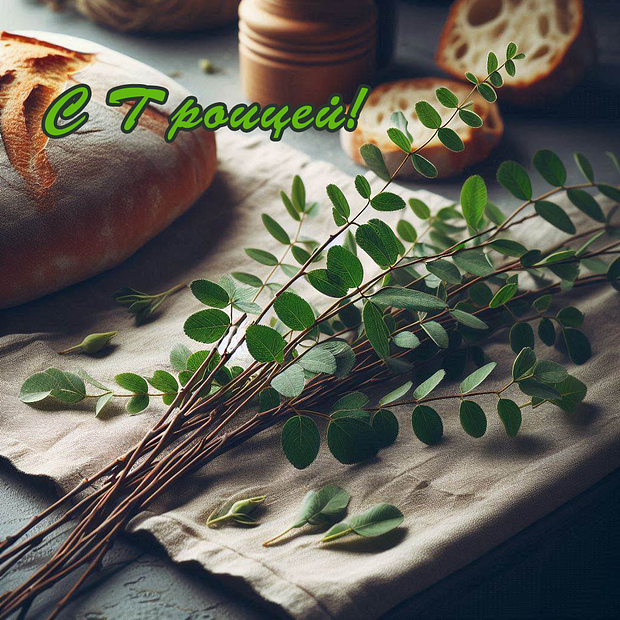 Открытка для близких на Троицу