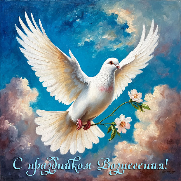 Душевная открытка для поздравления с Вознесением Господним