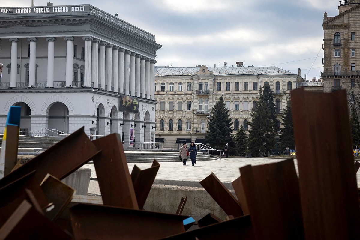 Площадь Независимости в Киеве, Украина, 4 марта 2025 года