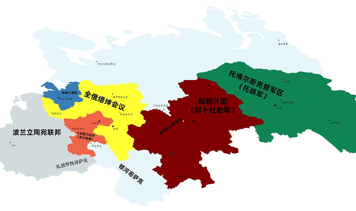 Карта, которую Чжэмао нарисовала для выдуманной статьи о татарских восстаниях в XVII веке