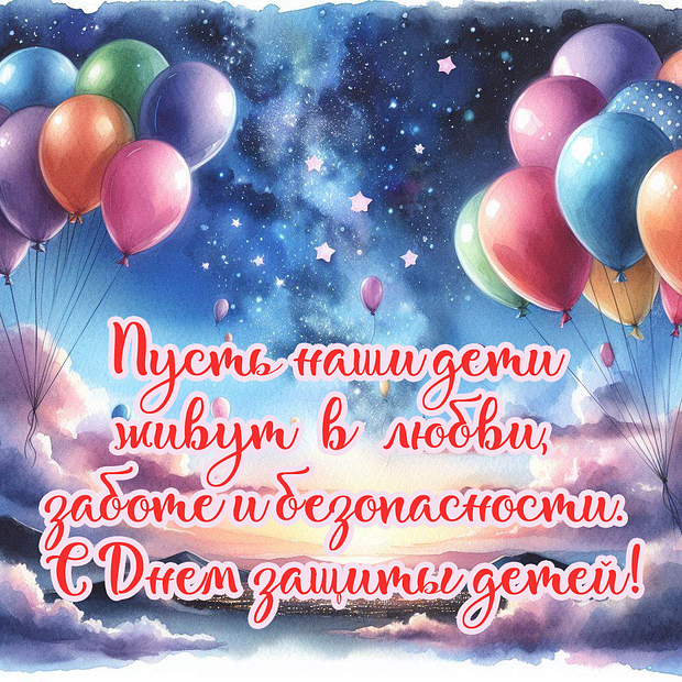 Красивая открытка на День защиты детей