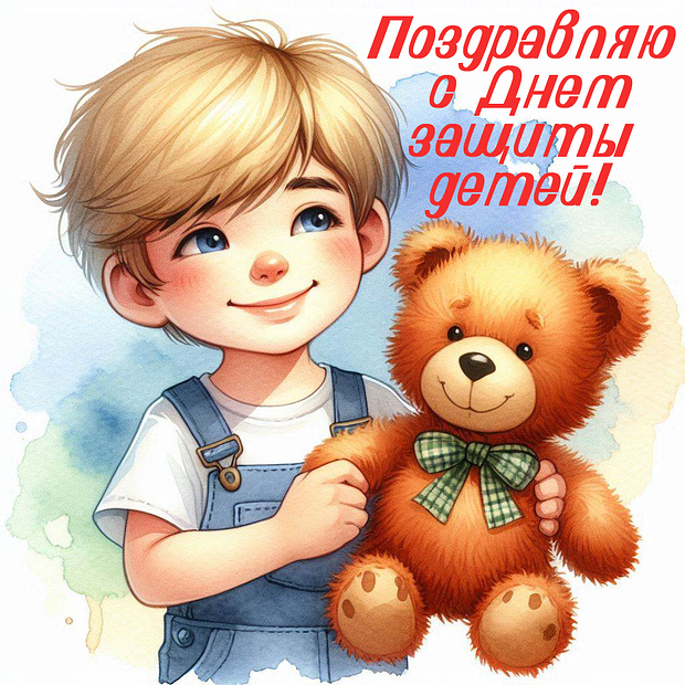 Душевная открытка для поздравления с Днем защиты детей