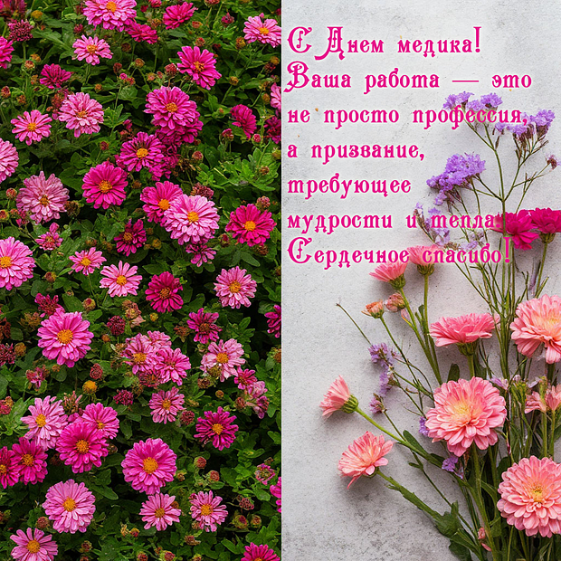Открытка на День медика с теплыми словами