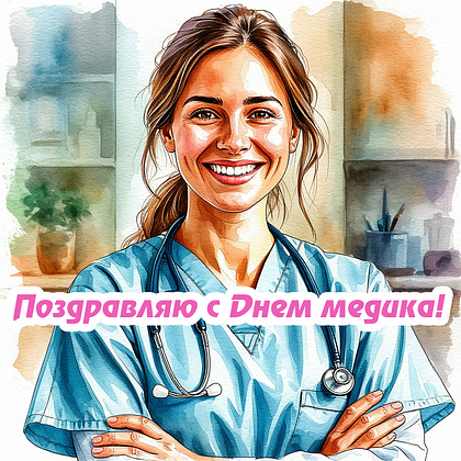 Открытка на День медика для медсестер