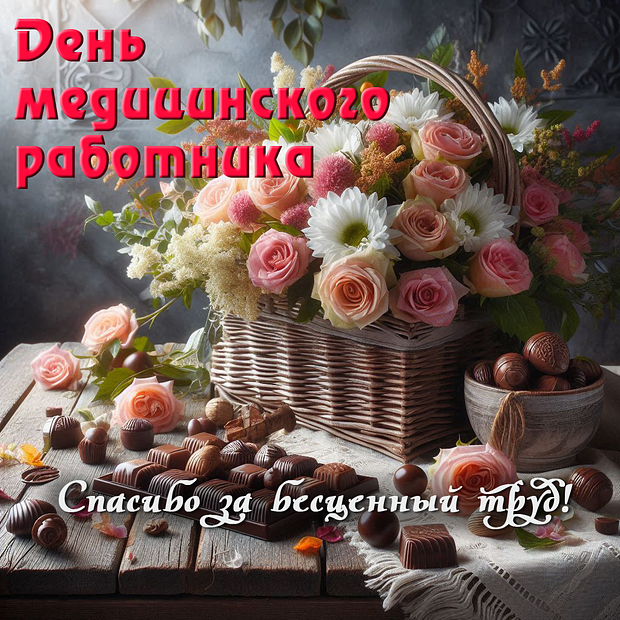 Душевная открытка для поздравления с Днем медика